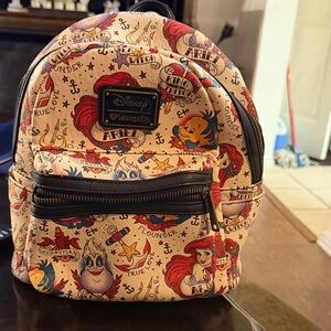 Disney Loungefly Ariel Cream and Red Backpack